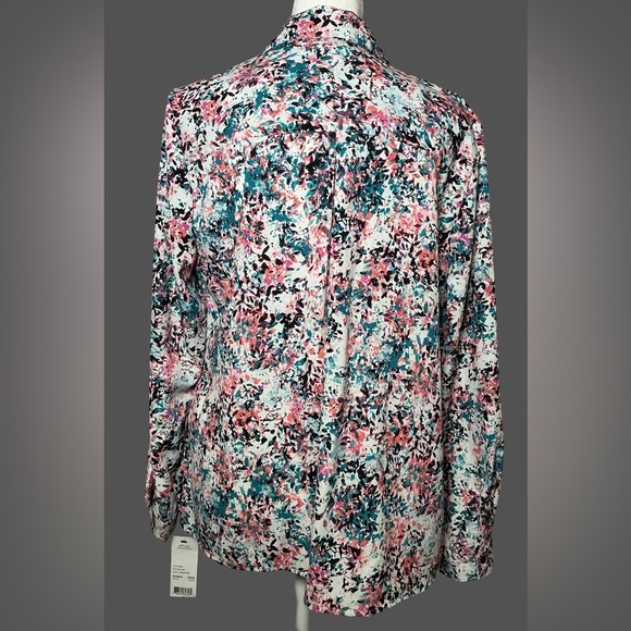 NWT- NY Collection Colorful Button-up Shirt - Picture 2 of 4